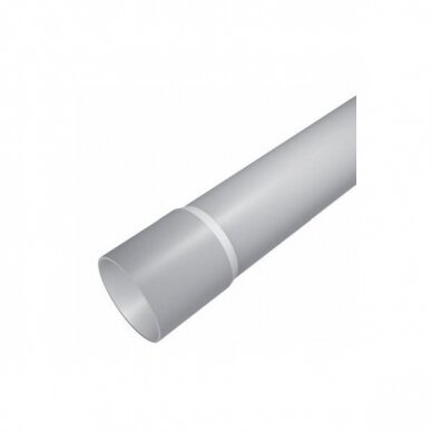 PVC vamzdis pilkas 50mm su išplatintu galu 3m (5) PVC vamzdis pilkas 50mm su išplatintu galu 3m (5)
