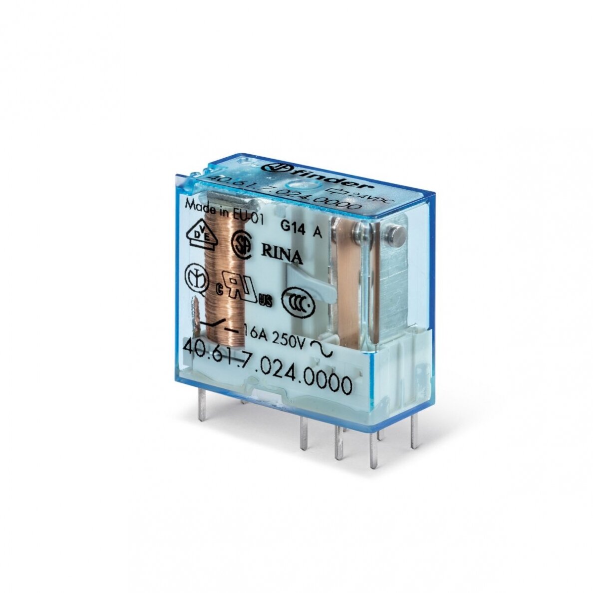Relė 2 grupės 40 serijos Finder 405280240000 (24VAC, 8A)