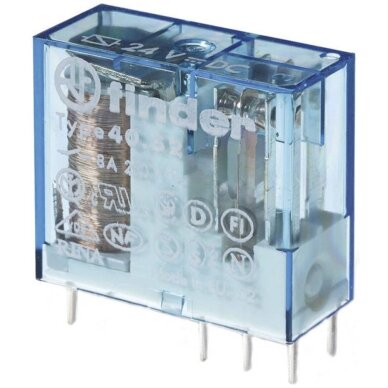 Relė 2 grupių 40 serijos Finder 405290120000 (12V DC, 8A/250VAC) Relė 2 grupių 40 serijos Finder 405290120000 (12V DC, 8A/250VAC)