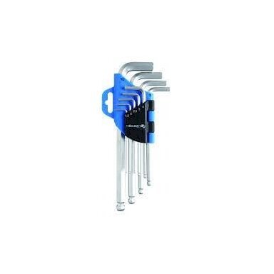 Šešiakampių raktų rinkinys Hogert HT1W804 (9 vnt, 1.2-10mm)