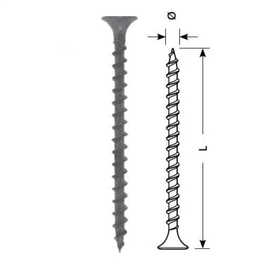 Sraigtas STARFIX gipsas-medis 3.5x45/F (juodas, 150vnt)