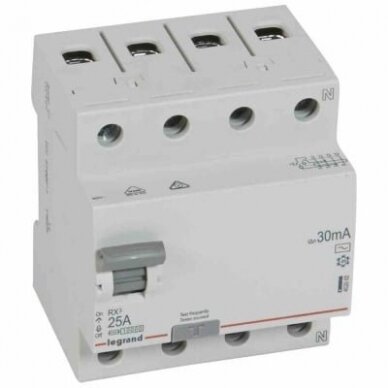 Srovės nuotekio relė RCD RX Legrand 402062 (AC, 25A, 4P, 30mA, 400V) Srovės nuotekio relė RCD RX Legrand 402062 (AC, 25A, 4P, 30mA, 400V)