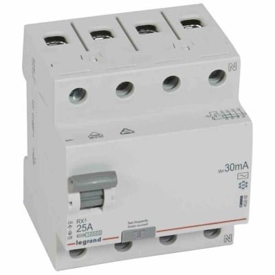 Srovės nuotekio relė RCD RX Legrand 402062 (AC, 25A, 4P, 30mA, 400V) Srovės nuotekio relė RCD RX Legrand 402062 (AC, 25A, 4P, 30mA, 400V)