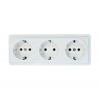Trivietis virštinkinis kištukinis lizdas su įžeminimu Vilma SL+250 RP16-031 SL+ V (white)