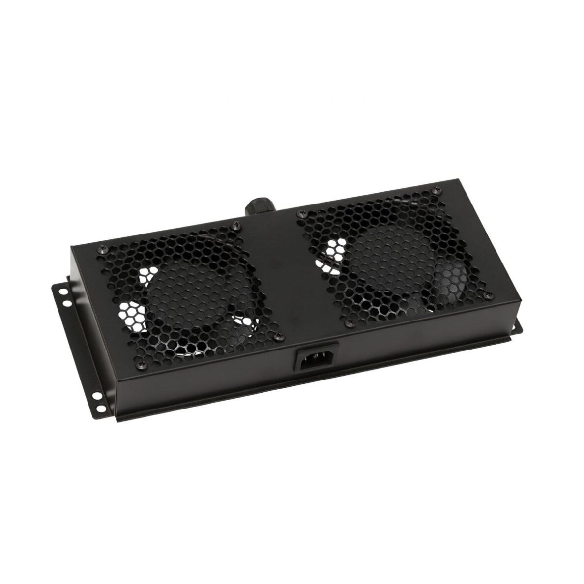 Ventiliatorių blokas 19\'\' A2 serijos spintai AFS-2 (2 ventiliatoriai, 600mm, juodas, sujungiamas 2x2)