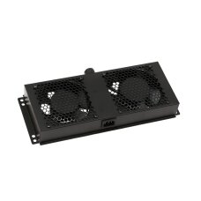 Ventiliatorių blokas 19\'\' A2 serijos spintai AFS-2 (2 ventiliatoriai, 600mm, juodas, sujungiamas 2x2)