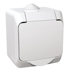 Virštinkinis kištukinis lizdas su įžeminimu Schneider Cedar Plus WDE000541 (su dangteliu, baltas, 16A, 250V)