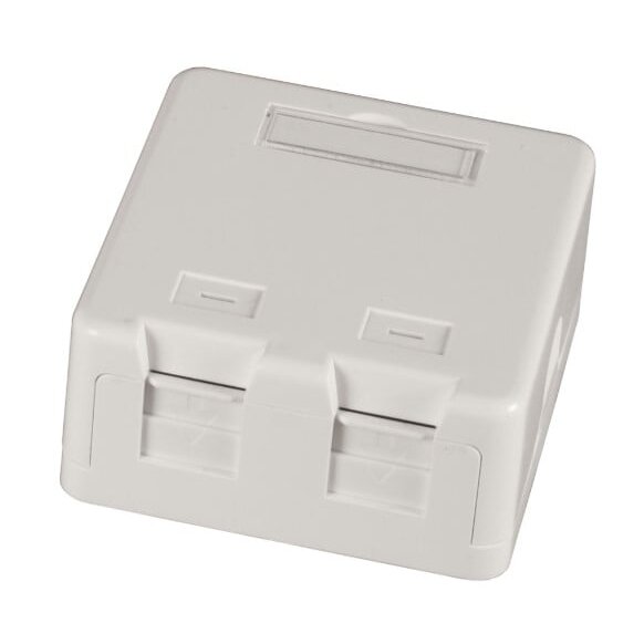 Virštinkinė montavimo dėžutė CMB-02 (2xRJ45, keystone, balta) Virštinkinė montavimo dėžutė CMB-02 (2xRJ45, keystone, balta)