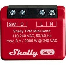 Wi-Fi, Bluetooth valdoma relė Shelly Mini 1PM (8A , 110-240 VAC)